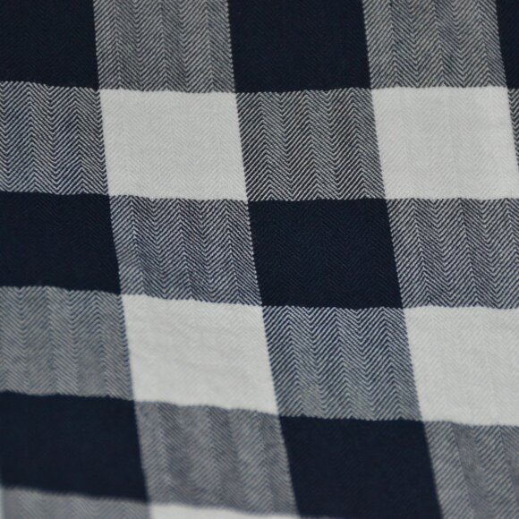 Pottery Barn Buffalo Check Gingham Navy Blue QUEEN Reversible Duvet Cover - Picture 5 of 5